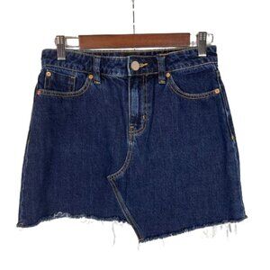 BDG‎ Urban Outfitters Womens Skirt Jean Denim Asymmetrical Frayed Hem Mini Small